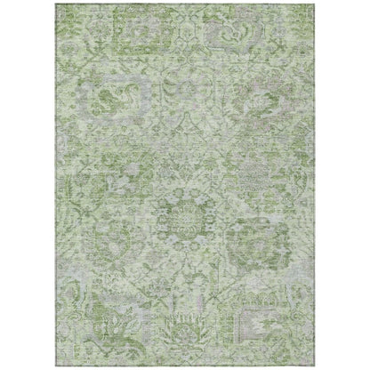LOOMLAN Rugs Geneva Green Washable Indoor-Outdoor Rug