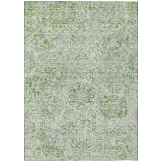 LOOMLAN Rugs Geneva Green Washable Indoor-Outdoor Rug