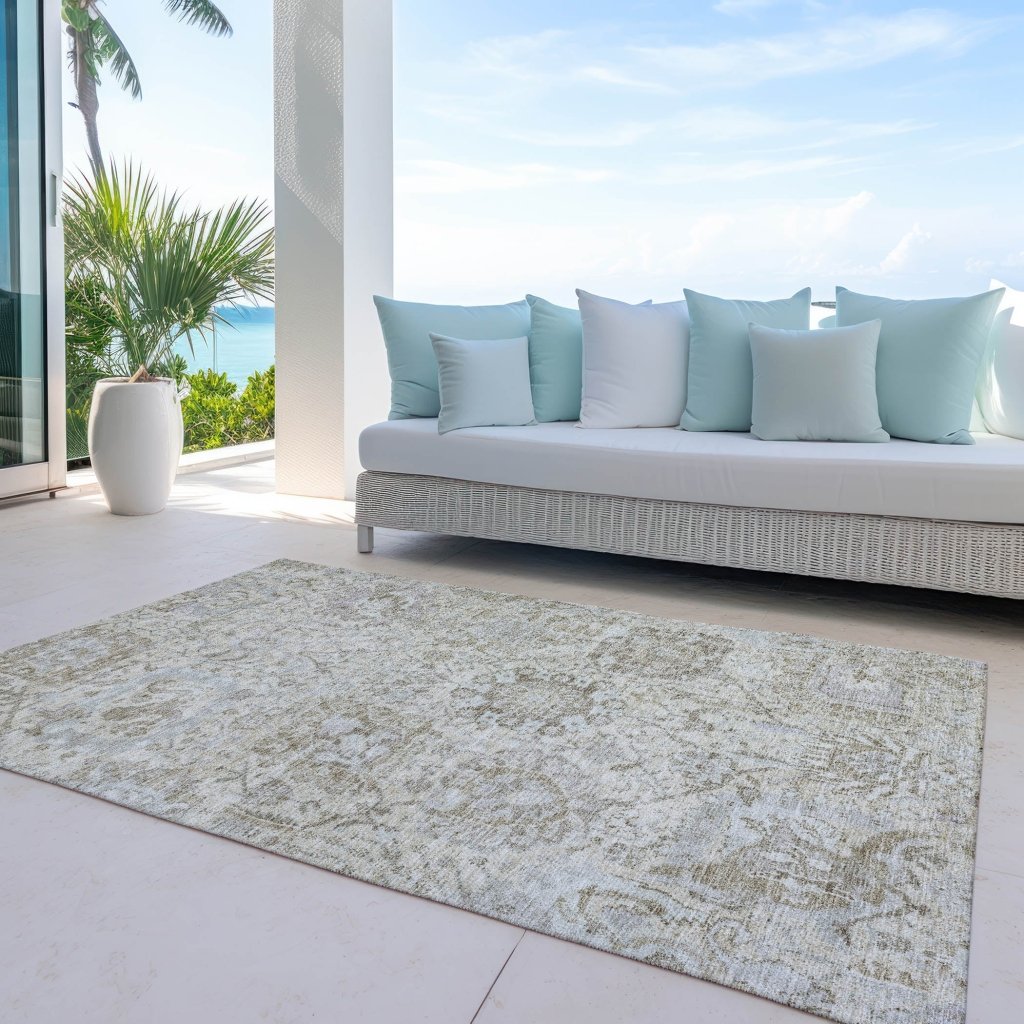 LOOMLAN Rugs Geneva Ivory Washable Indoor-Outdoor Rug