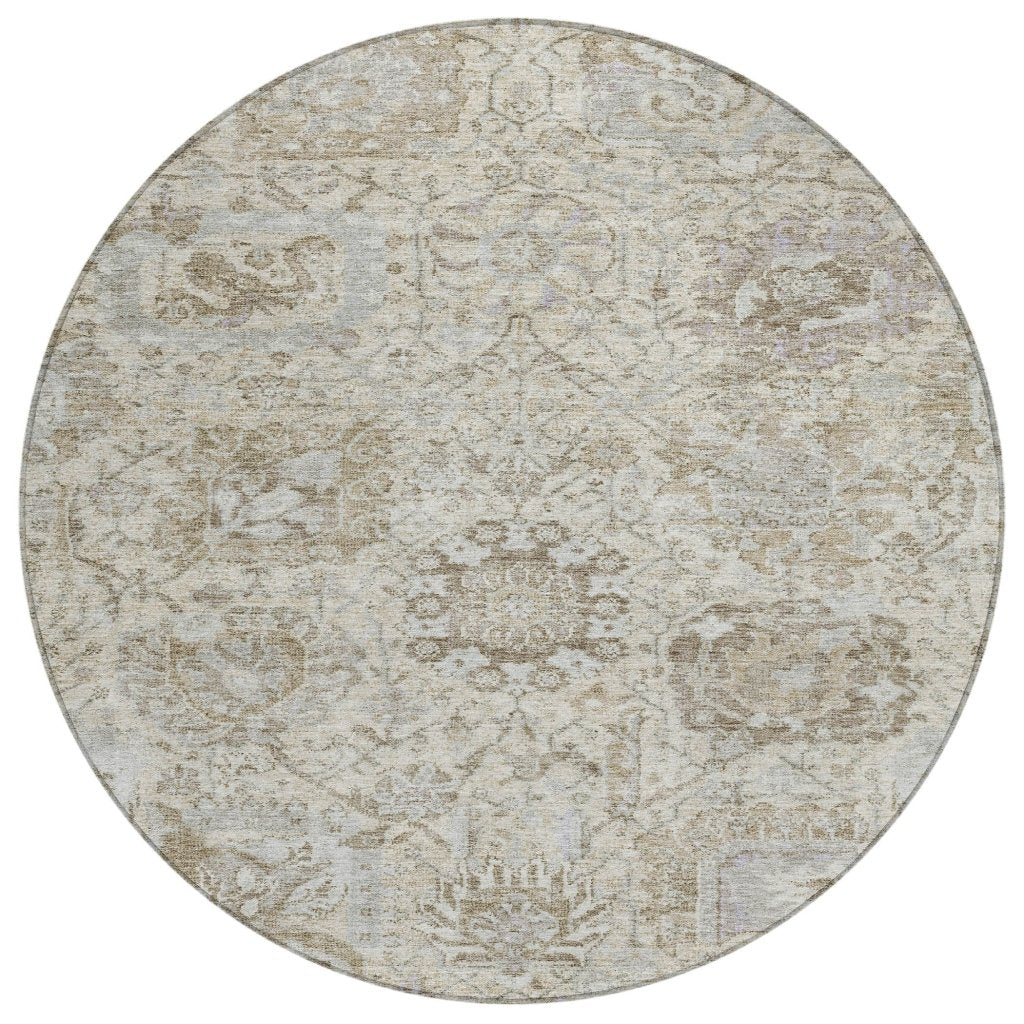 LOOMLAN Rugs Geneva Ivory Washable Indoor-Outdoor Rug