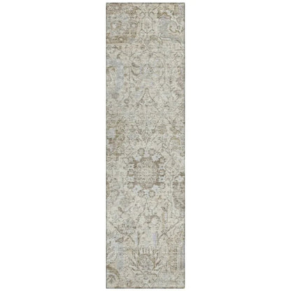 LOOMLAN Rugs Geneva Ivory Washable Indoor-Outdoor Rug