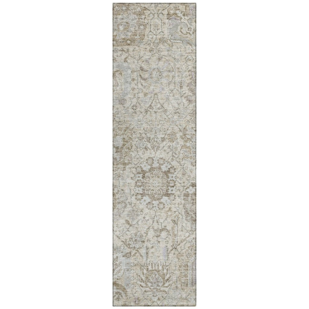 LOOMLAN Rugs Geneva Ivory Washable Indoor-Outdoor Rug