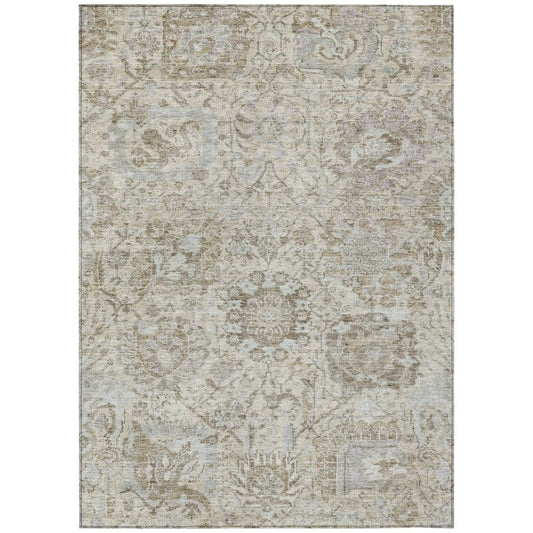 LOOMLAN Rugs Geneva Ivory Washable Indoor-Outdoor Rug