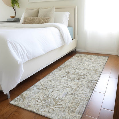 LOOMLAN Rugs Geneva Ivory Washable Indoor-Outdoor Rug