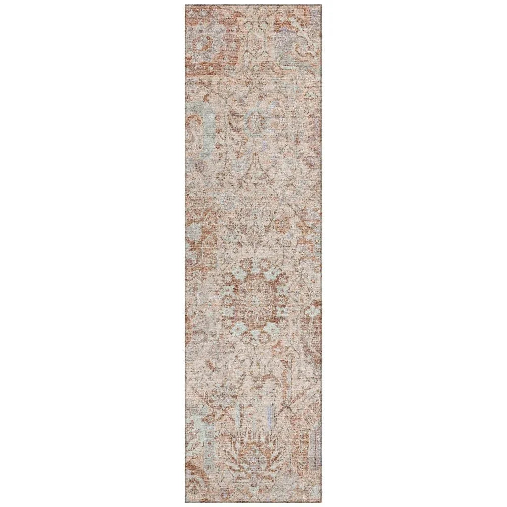 LOOMLAN Rugs Geneva Orange Washable Indoor-Outdoor Rug
