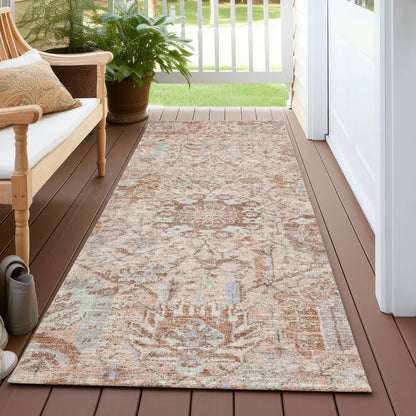 LOOMLAN Rugs Geneva Orange Washable Indoor-Outdoor Rug
