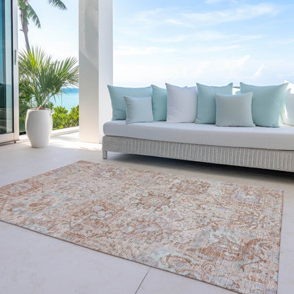 LOOMLAN Rugs Geneva Orange Washable Indoor-Outdoor Rug