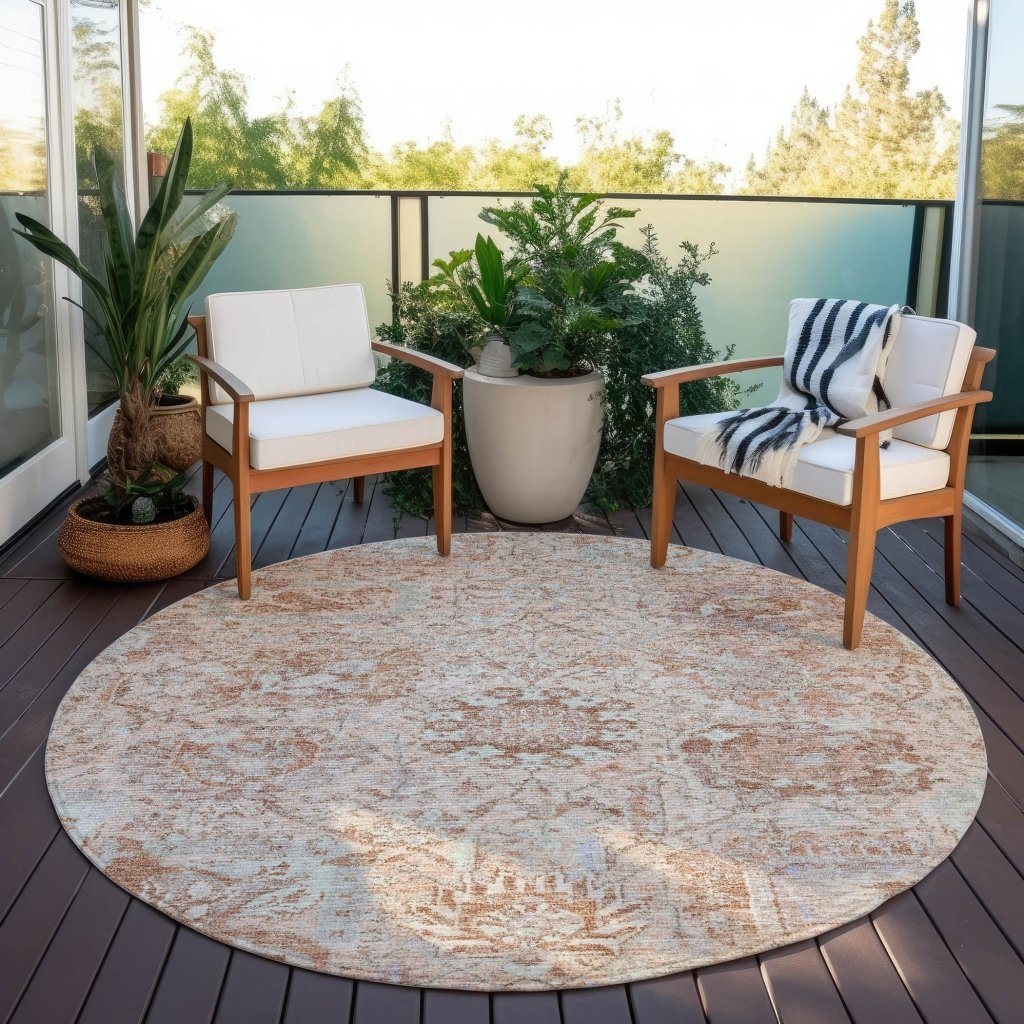 LOOMLAN Rugs Geneva Orange Washable Indoor-Outdoor Rug