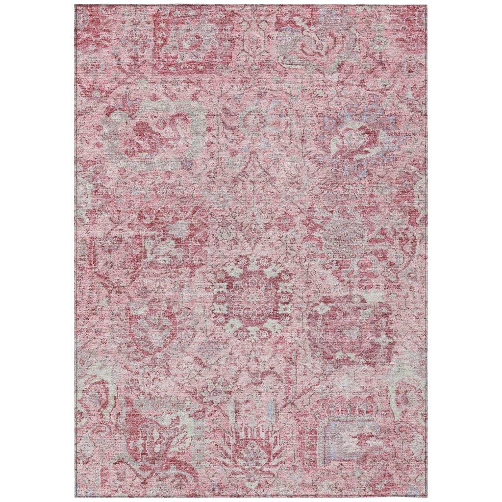 LOOMLAN Rugs Geneva Pink Washable Indoor-Outdoor Rug