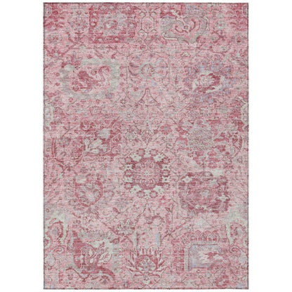 LOOMLAN Rugs Geneva Pink Washable Indoor-Outdoor Rug