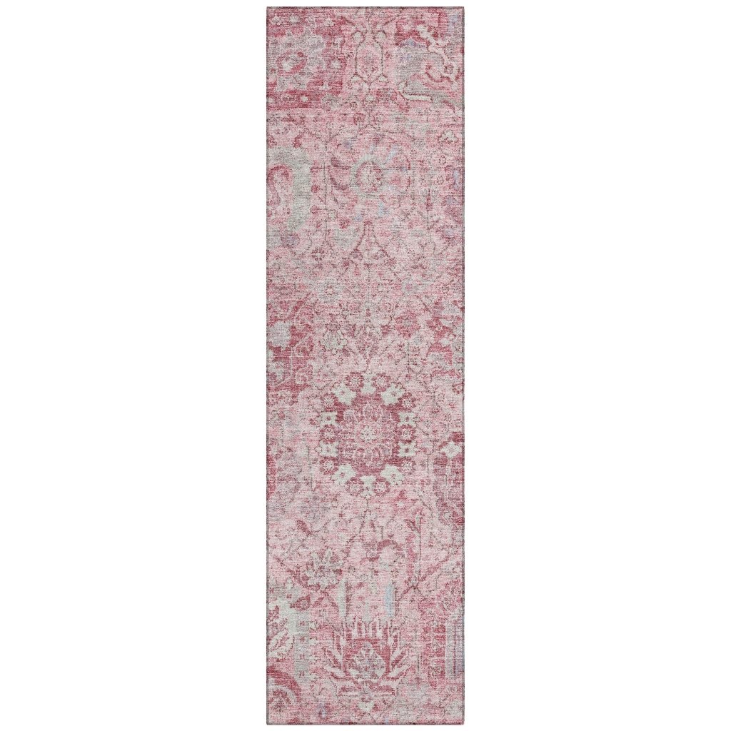 LOOMLAN Rugs Geneva Pink Washable Indoor-Outdoor Rug