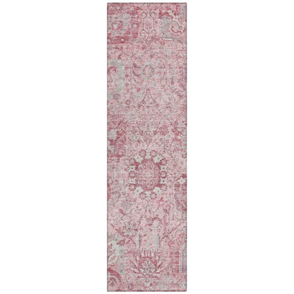 LOOMLAN Rugs Geneva Pink Washable Indoor-Outdoor Rug
