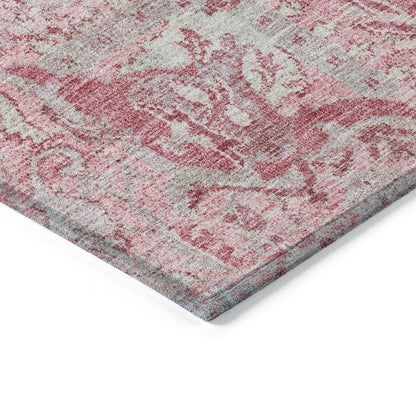 LOOMLAN Rugs Geneva Pink Washable Indoor-Outdoor Rug