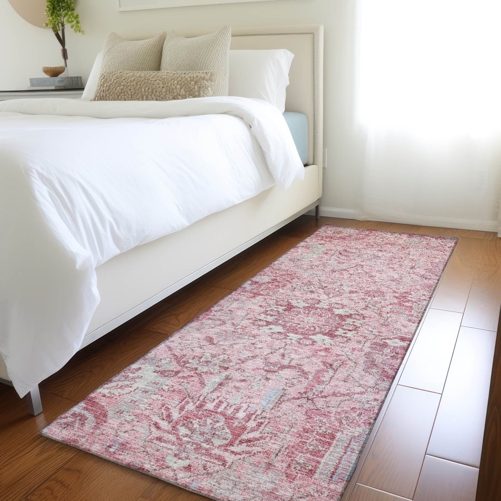 LOOMLAN Rugs Geneva Pink Washable Indoor-Outdoor Rug