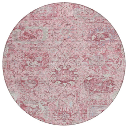 LOOMLAN Rugs Geneva Pink Washable Indoor-Outdoor Rug