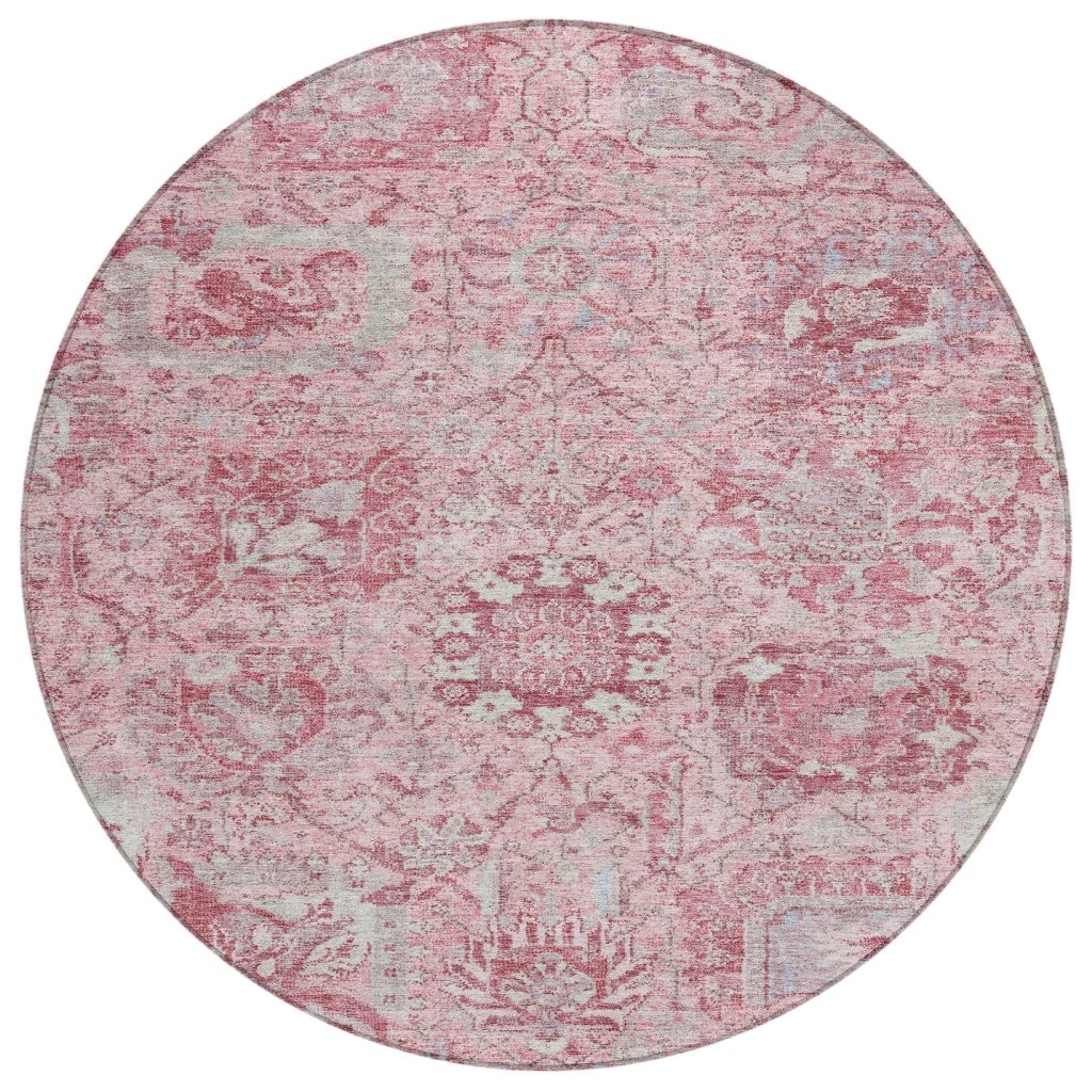LOOMLAN Rugs Geneva Pink Washable Indoor-Outdoor Rug
