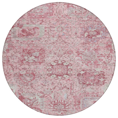 LOOMLAN Rugs Geneva Pink Washable Indoor-Outdoor Rug