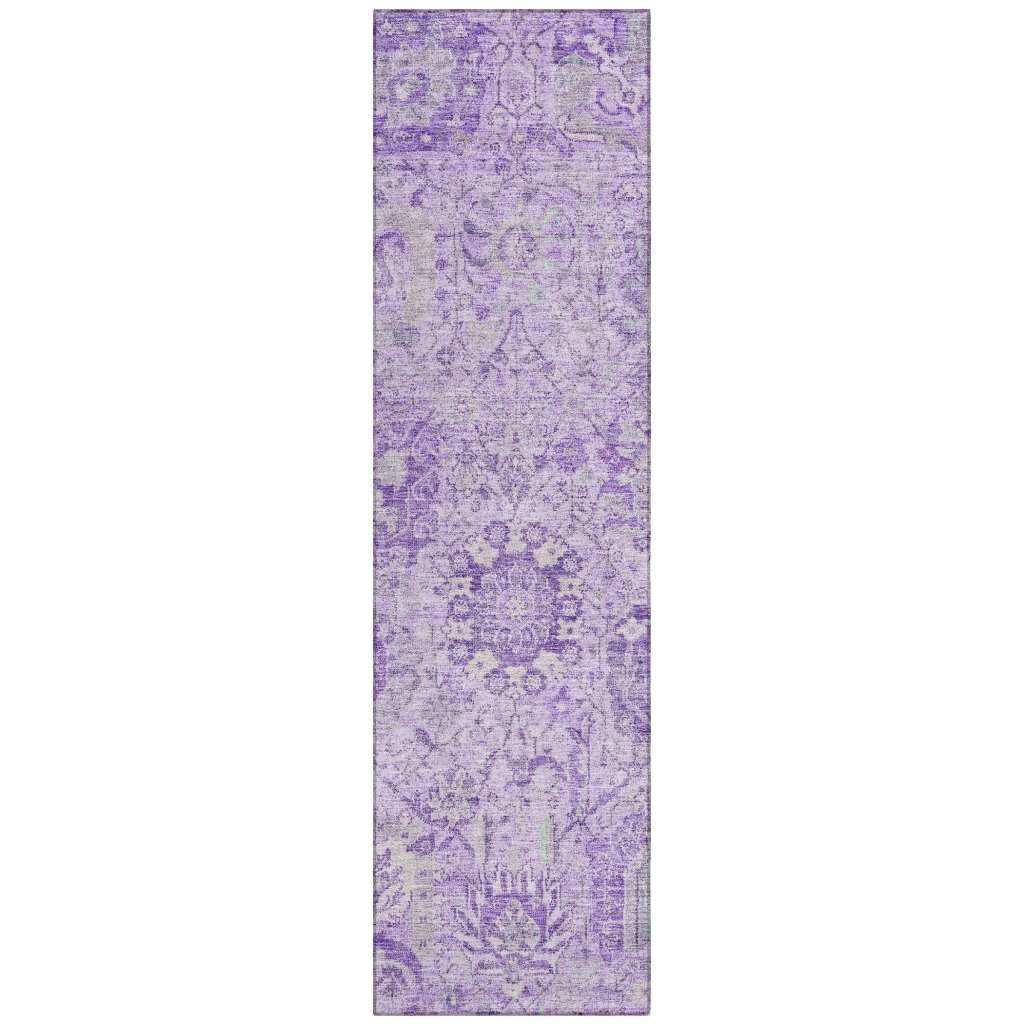 LOOMLAN Rugs Geneva Purple Washable Indoor-Outdoor Rug