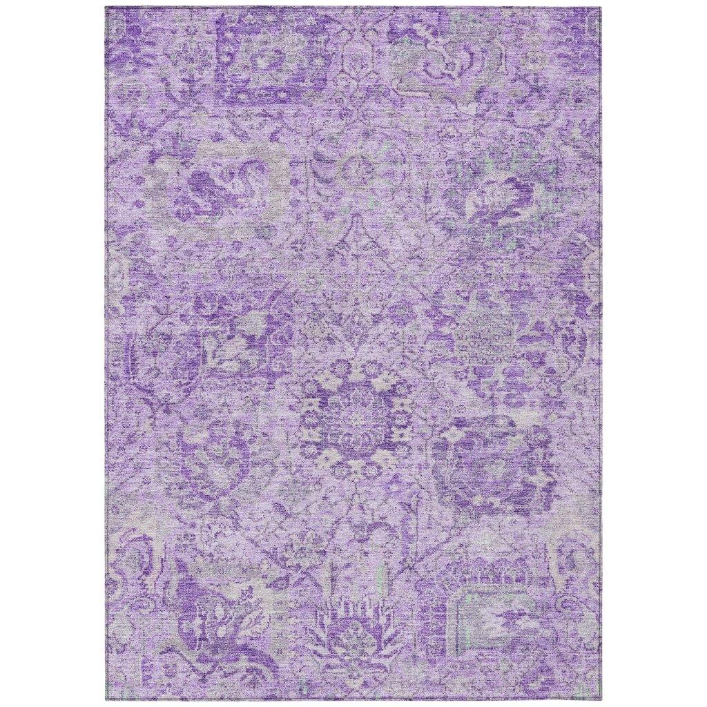 LOOMLAN Rugs Geneva Purple Washable Indoor-Outdoor Rug