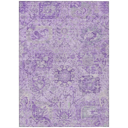 LOOMLAN Rugs Geneva Purple Washable Indoor-Outdoor Rug
