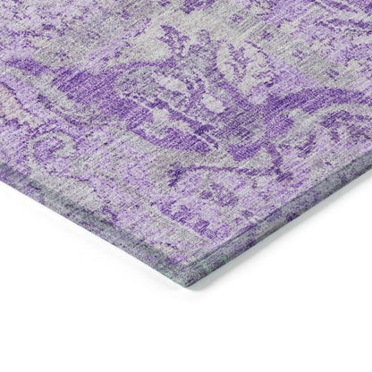 LOOMLAN Rugs Geneva Purple Washable Indoor-Outdoor Rug