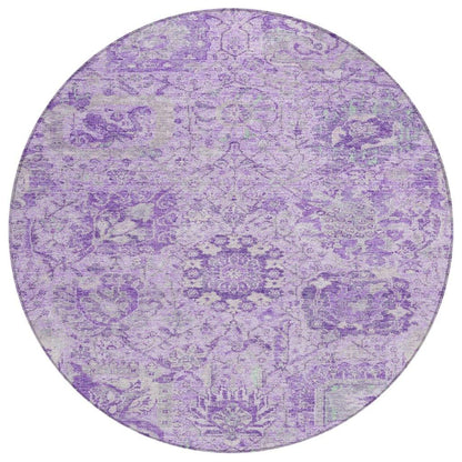 LOOMLAN Rugs Geneva Purple Washable Indoor-Outdoor Rug
