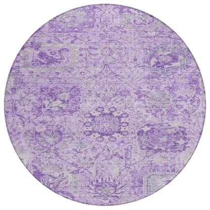 LOOMLAN Rugs Geneva Purple Washable Indoor-Outdoor Rug