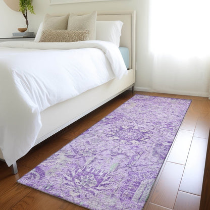 LOOMLAN Rugs Geneva Purple Washable Indoor-Outdoor Rug