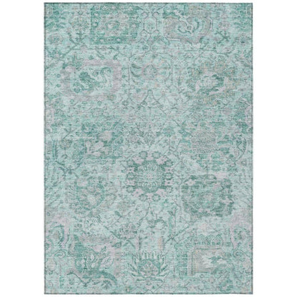 LOOMLAN Rugs Geneva Teal Washable Indoor-Outdoor Rug