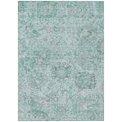 LOOMLAN Rugs Geneva Teal Washable Indoor-Outdoor Rug