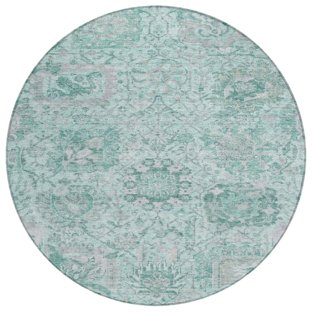 LOOMLAN Rugs Geneva Teal Washable Indoor-Outdoor Rug