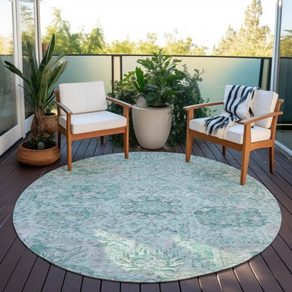 LOOMLAN Rugs Geneva Teal Washable Indoor-Outdoor Rug