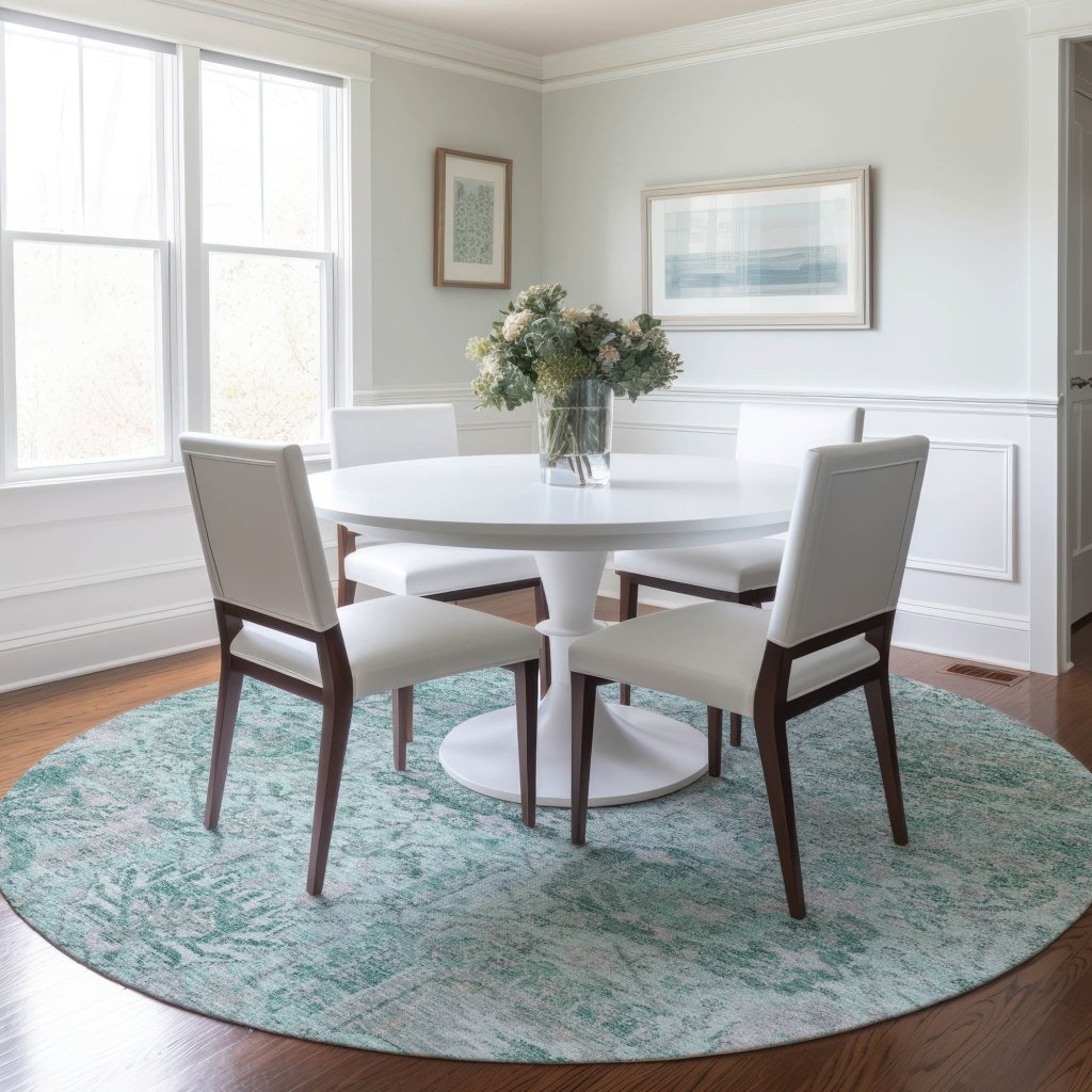 LOOMLAN Rugs Geneva Teal Washable Indoor-Outdoor Rug