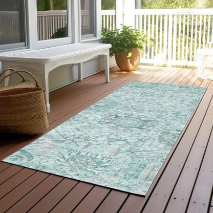 LOOMLAN Rugs Geneva Teal Washable Indoor-Outdoor Rug