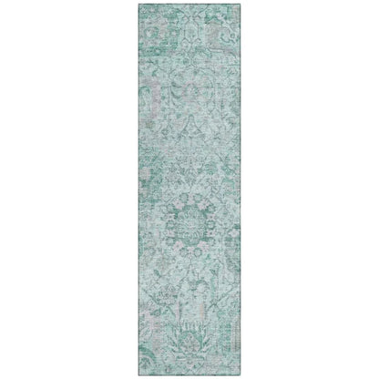 LOOMLAN Rugs Geneva Teal Washable Indoor-Outdoor Rug