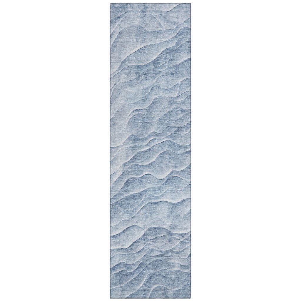 LOOMLAN Rugs Geodari Blue Washable Indoor-Outdoor Rug
