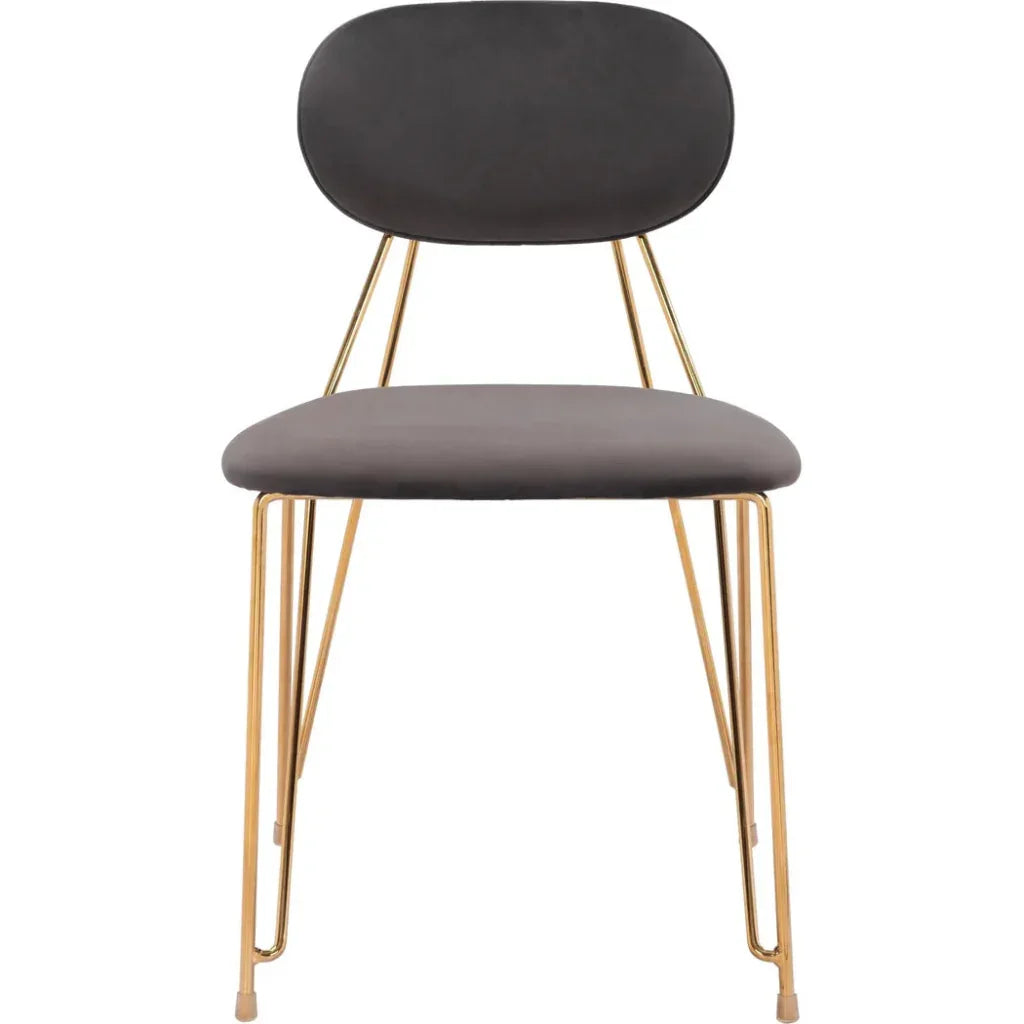 Georges Gray & Gold Armless Dining Chair 2PC - LOOMLAN - Zuo Modern - Dining Chairs