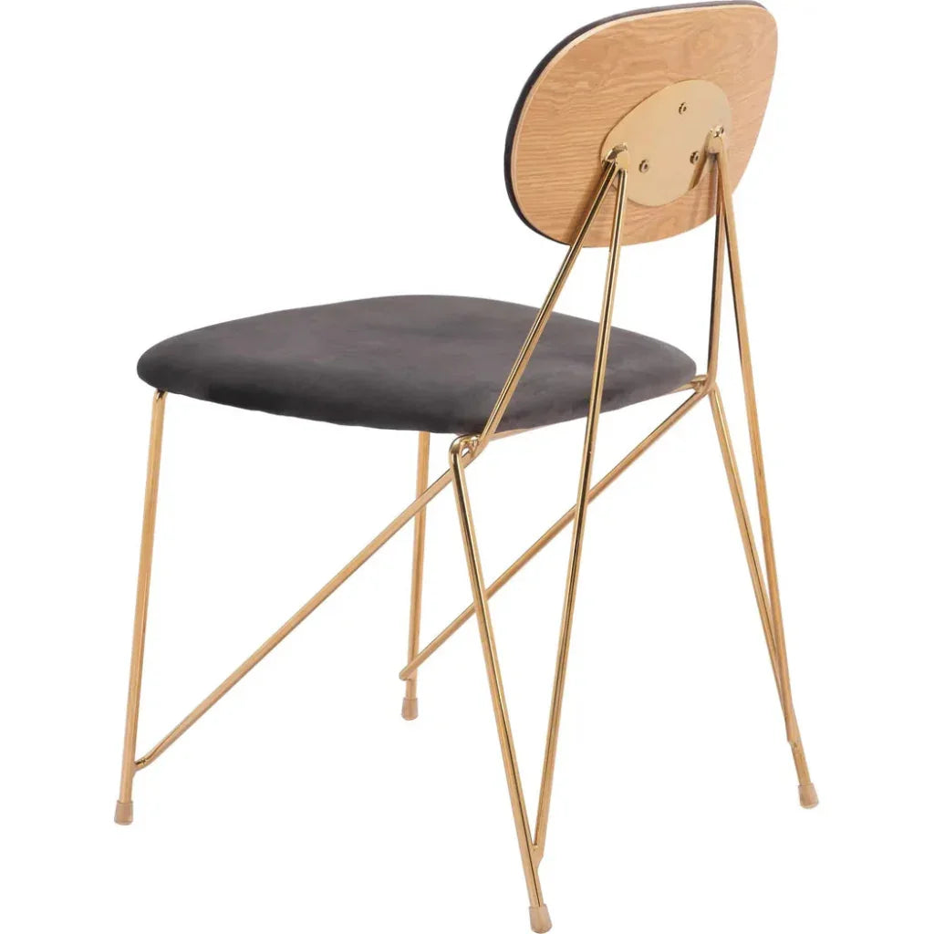 Georges Gray & Gold Armless Dining Chair 2PC - LOOMLAN - Zuo Modern - Dining Chairs