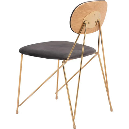 Georges Gray & Gold Armless Dining Chair 2PC - LOOMLAN - Zuo Modern - Dining Chairs