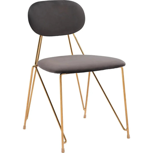 Zuo Modern Georges Gray & Gold Armless Dining Chair 2PC