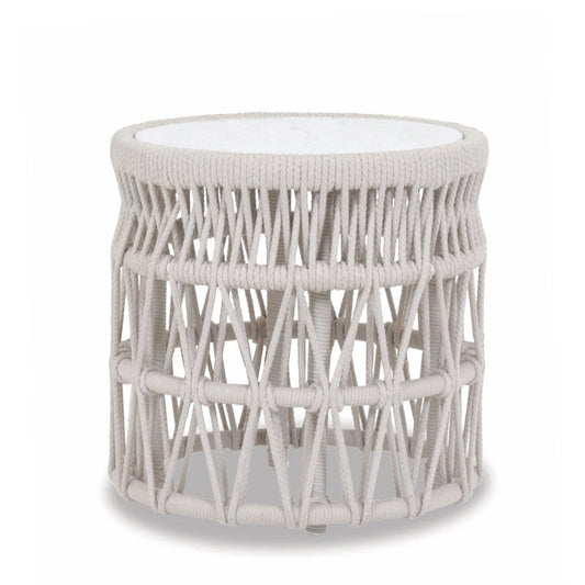 Dana Carrara Marble Top Outdoor End Table