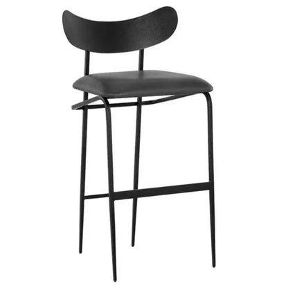 Gibbons Black Leather Barstool