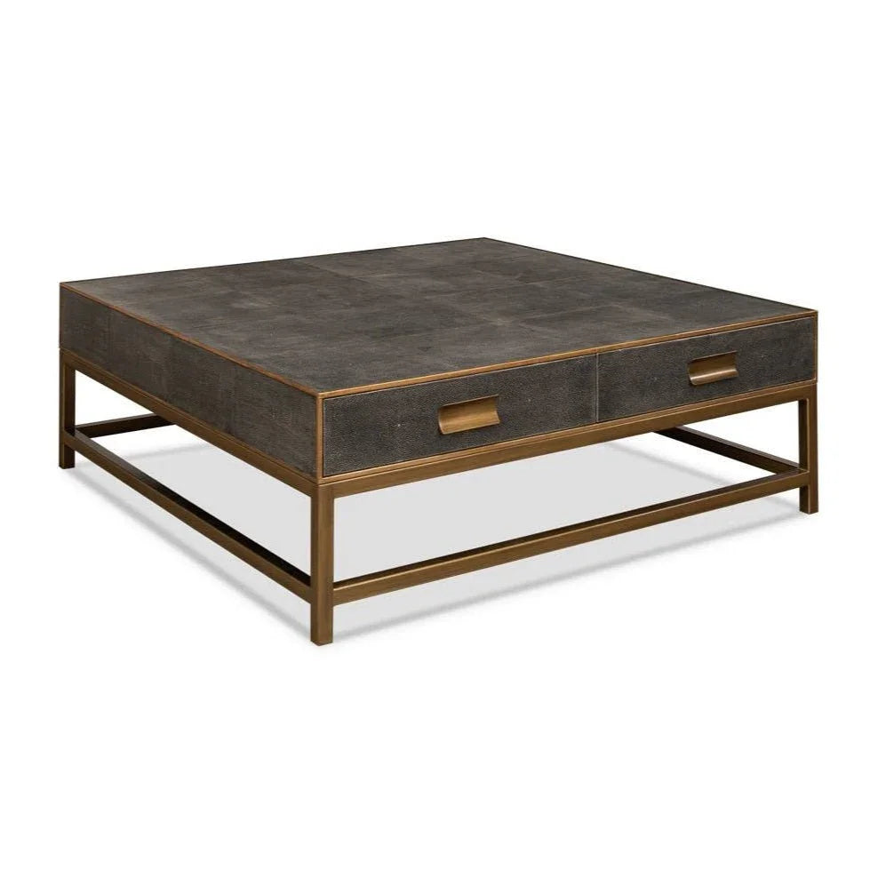 Gideon Shagreen Leathe Square Coffee Table