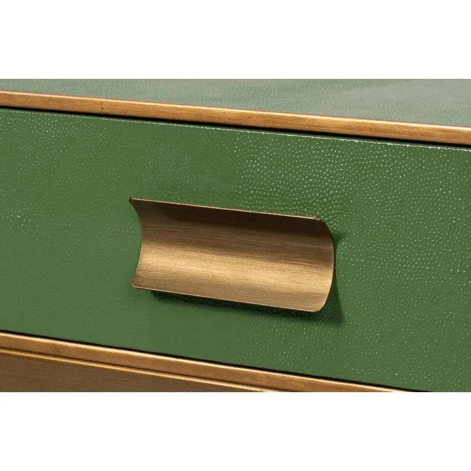 Gideon Shagreen Leather Green Square Coffee Table - LOOMLAN - Sarreid - Coffee Tables