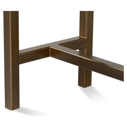 Sarreid Gideon Wood & Shagreen Leather Green Sofa Table