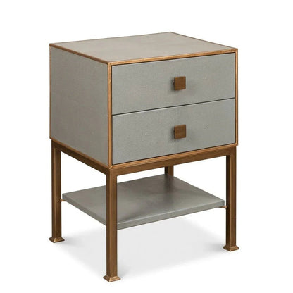 Gillian Grey Leather Nightstand