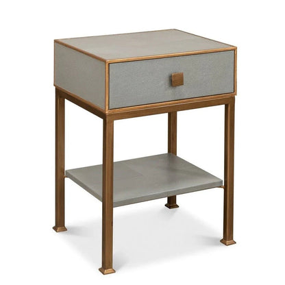 Gillian Grey Leather Nightstand