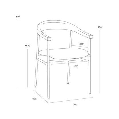 Giorgio Performance Fabric Dining Armchair - LOOMLAN - SUNPAN - Dining Chairs