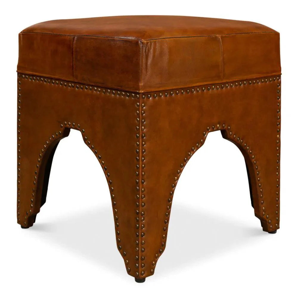 Giuseppe Footstool Light Brown - LOOMLAN - Sarreid - Poufs and Stools