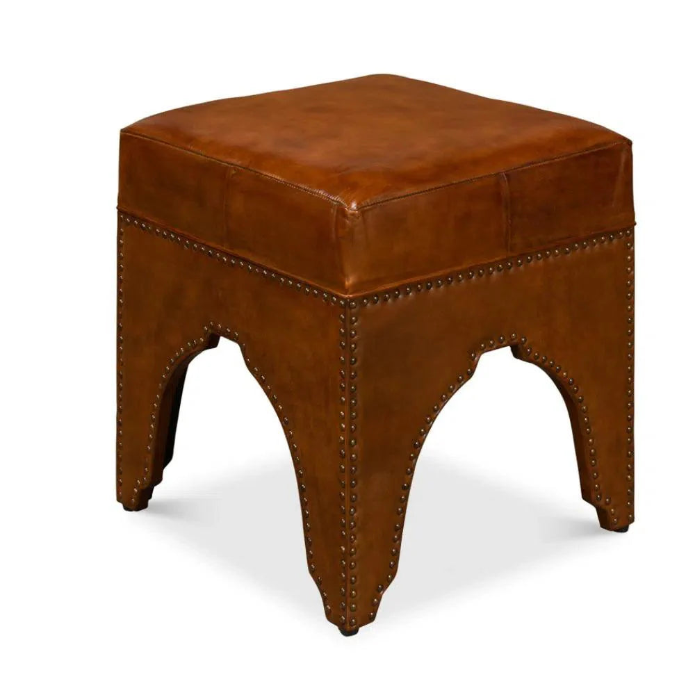 Giuseppe Footstool Light Brown - LOOMLAN - Sarreid - Poufs and Stools